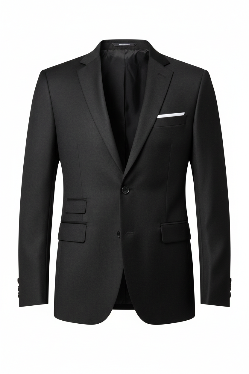 Rovanto Men's Black Slim Fit Formal Blazer front view
