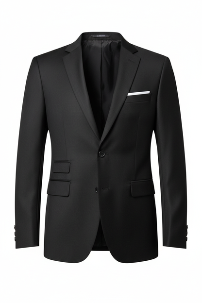 Rovanto Men's Black Slim Fit Formal Blazer front view