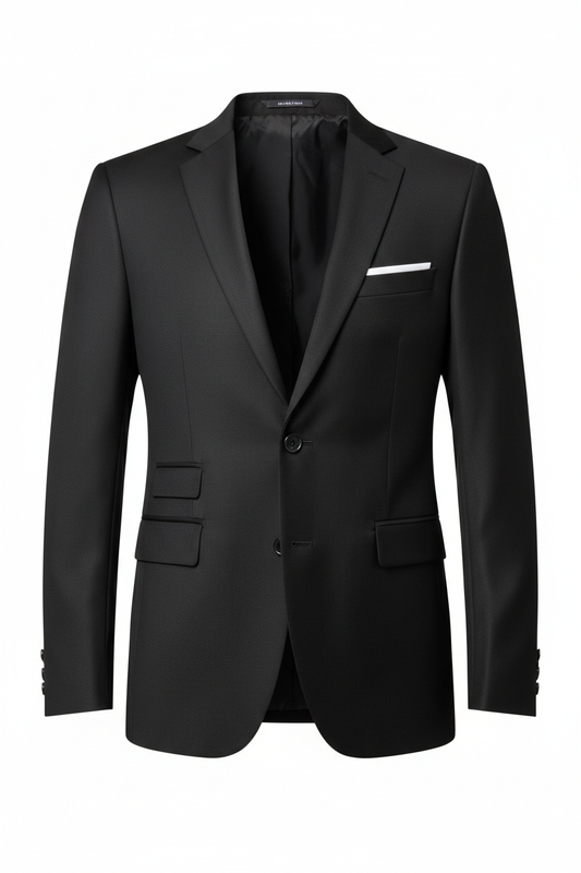 Rovanto Men's Black Slim Fit Formal Blazer front view